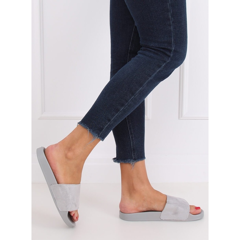 Chinelos cinza simples CK98 Gray castanho 2