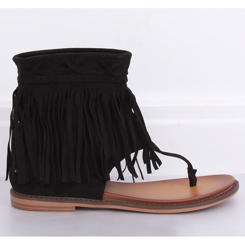 Chinelos pretos com parte superior NS129P Preto 1