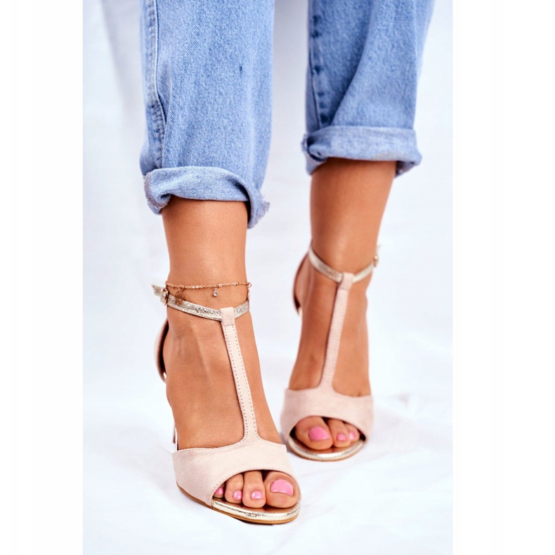 S.Barski Sandálias femininas de salto alto Bege 280-58 Move On Me 2