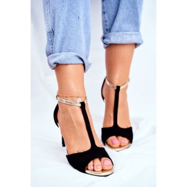 S.Barski Sandálias femininas de salto alto pretas 280-58 Move On Me preto 2