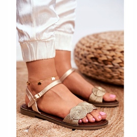 S.Barski Sandálias lisas femininas Gold Barski Humanity dourado 1