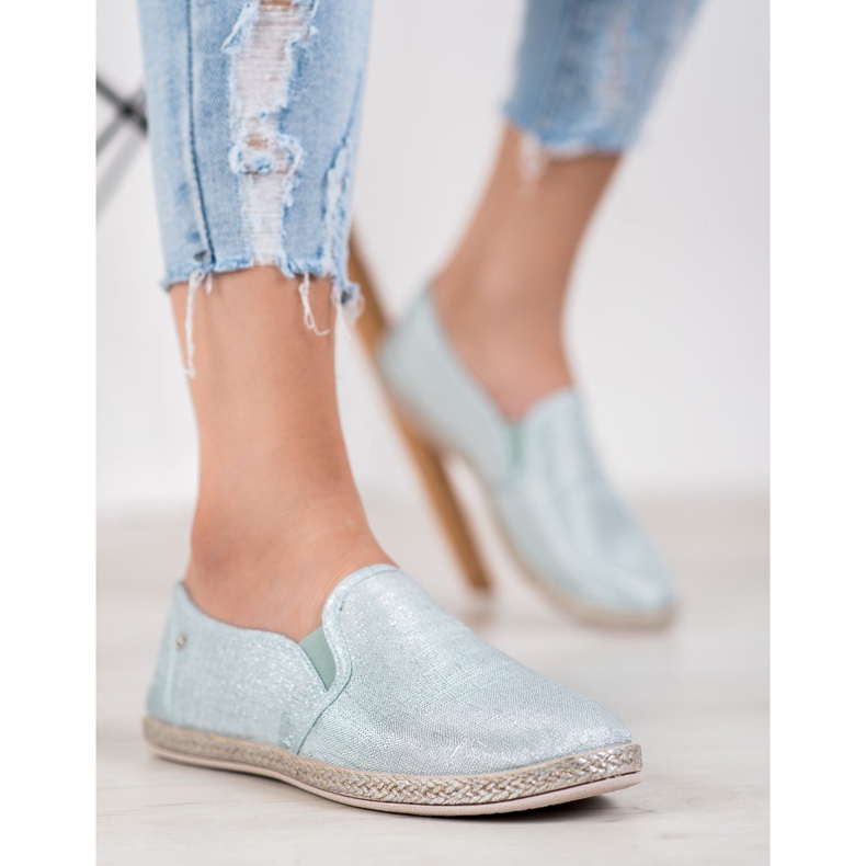 Balada Slipons de tecido leve azul 1