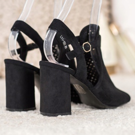 Small Swan Sandálias Openwork In Stars preto 1