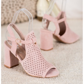 Small Swan Sandálias Openwork In Stars rosa 2