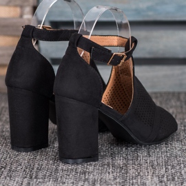 Small Swan Sandálias elegantes a céu aberto preto 1