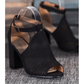 Small Swan Sandálias elegantes a céu aberto preto 2