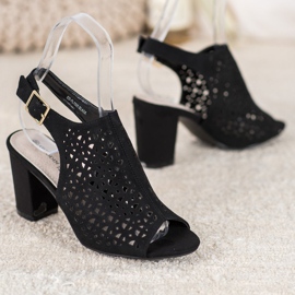 Goodin Sandálias a céu aberto com camurça preto 1