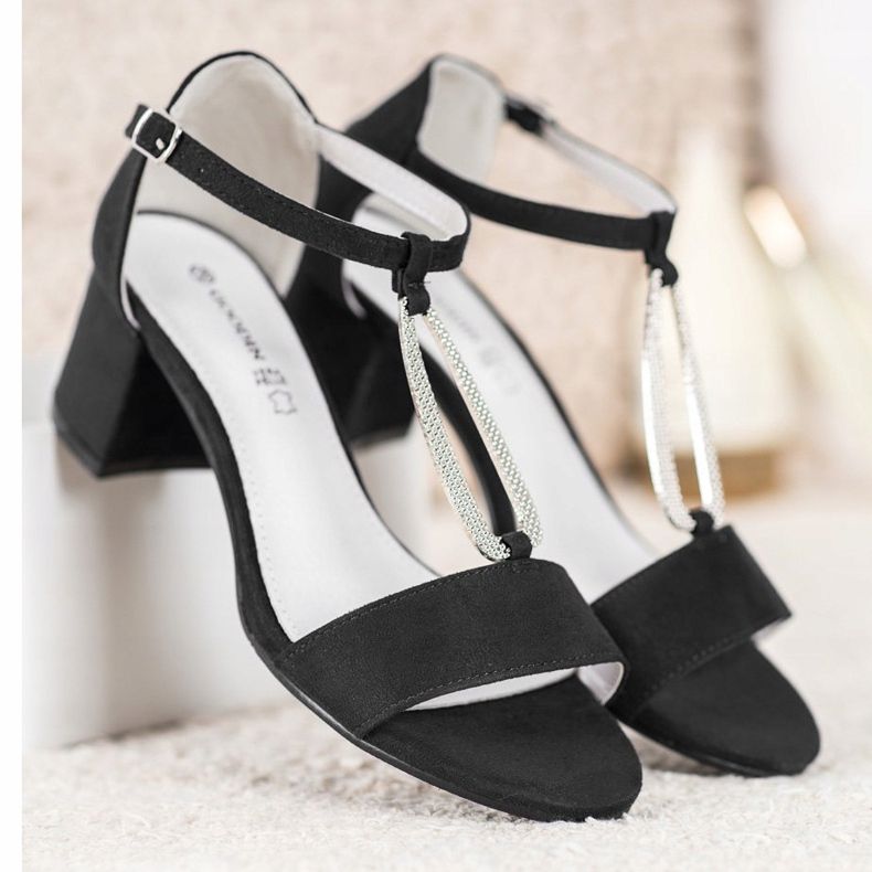 Goodin Sandálias elegantes de salto alto preto 1