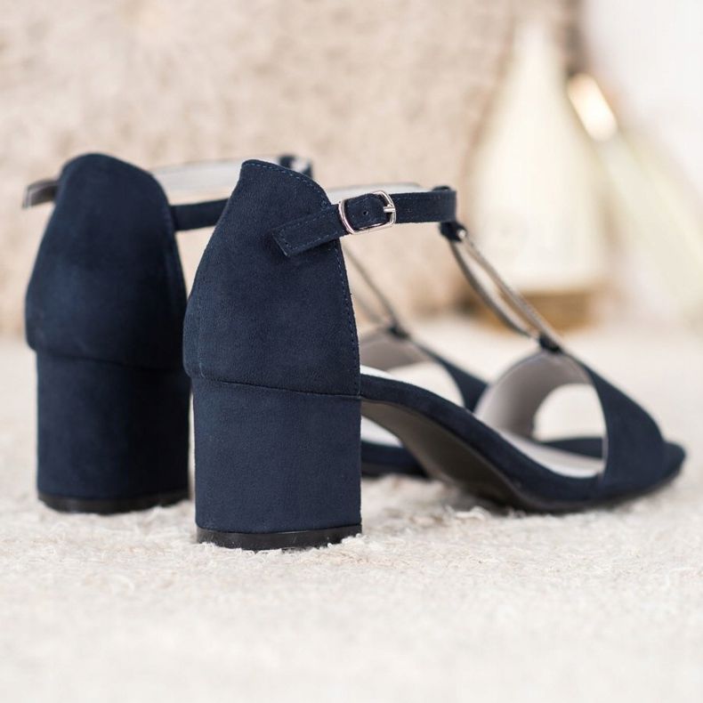 Goodin Sandálias elegantes de salto alto azul marinho azul 2