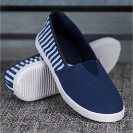 SHELOVET Slipons azul marinho com listras 1
