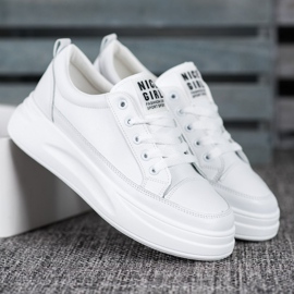 SHELOVET Tênis na plataforma da garota legal branco 1