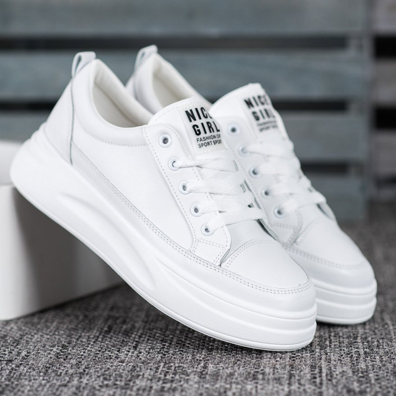 SHELOVET Tênis na plataforma da garota legal branco 1