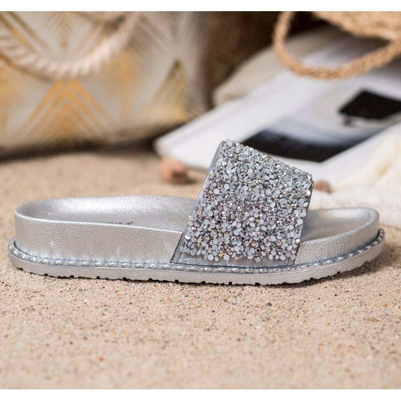 Chinelos na plataforma VINCEZA cinza 2