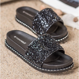 Chinelos na plataforma VINCEZA preto 1