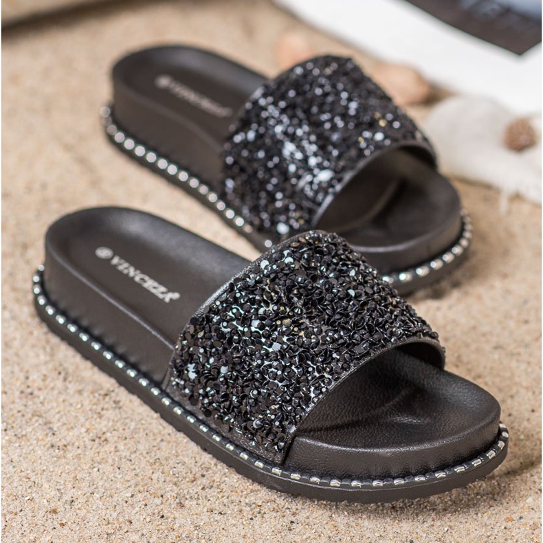 Chinelos na plataforma VINCEZA preto 1