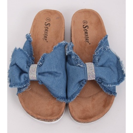 Chinelos de lona em cortiça BG60P Azul Claro 1