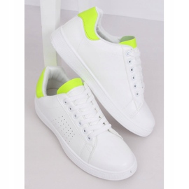 Tênis feminino branco e neon LV101P Flugreen amarelo 1