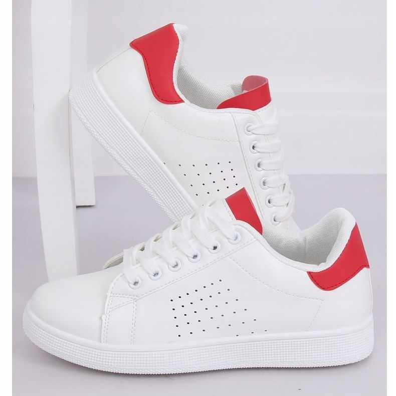Tênis feminino branco e vermelho LV101P vermelho 1