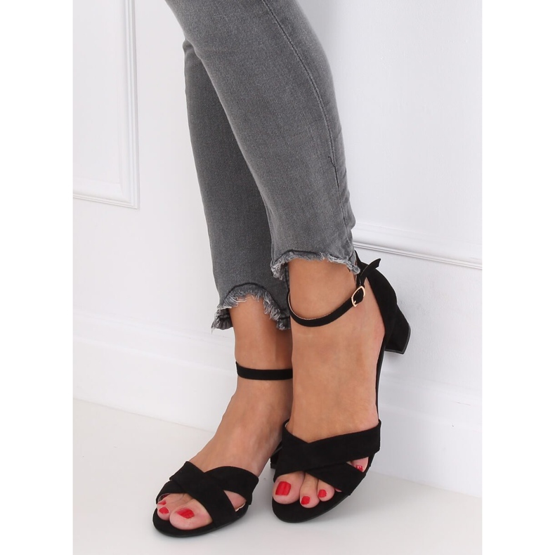 Sandálias pretas de salto alto F189P pretas preto 2