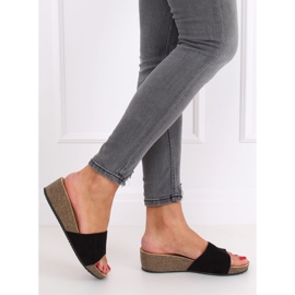 Sapatilhas pretas G186P pretas cunha preto 1