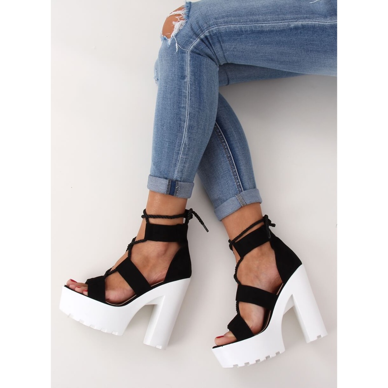 Sandálias pretas na plataforma NS120 Black preto 1