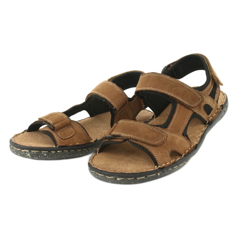 Sandálias masculinas de velcro American Club CY15 / 20 castanho 3