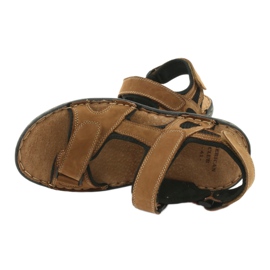 Sandálias masculinas de velcro American Club CY15 / 20 castanho 5