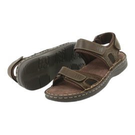 Sandálias esportivas confortáveis ​​de couro American Club CY13 / 20 marrom 4