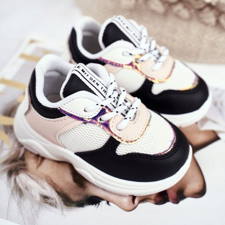 FRROCK Sapatos esportivos infantis Matylda pretos multicolorido 1