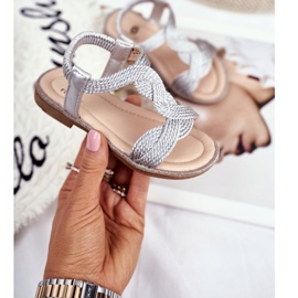 FRROCK Sandálias infantis prata Lamado cinza 2