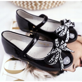 S.Barski Bailarinas negras infantis com velcro Barski Mindi preto 1