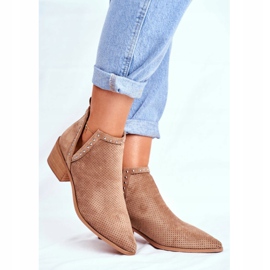 Bellucci Botas femininas de salto em camurça a céu aberto Bege Margate 1