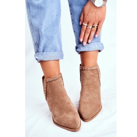 Bellucci Botas femininas de salto em camurça a céu aberto Bege Margate 2