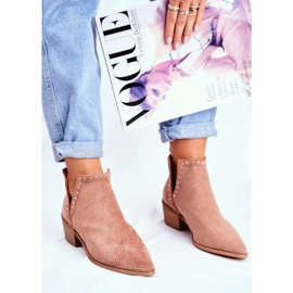 Bellucci Botas femininas de salto em camurça a céu aberto rosa Margate 1