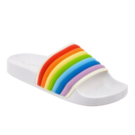 Chinelos brancos com arco-íris 2456-2 multicolorido 1