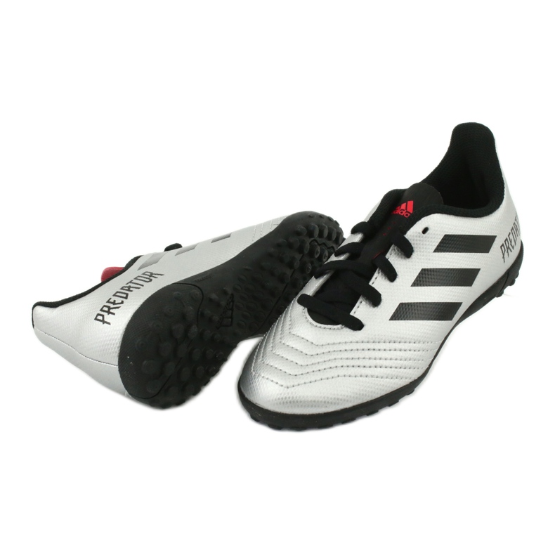 Chuteiras Adidas Predator 19.4 Tf Jr G25825 prata 4