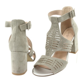 Sergio Leone SK903 sandálias de cabedal de camurça cinza 4