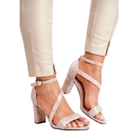 Sandálias gladiador Sergio Leone SK870 bege dourado 1