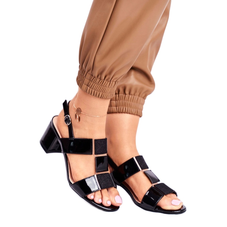 Sandálias de salto baixo Sergio Leone SK910 preto 1