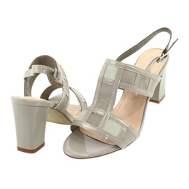 Sandálias no poste de Sergio Leone SK814 tornozelo cinza 4