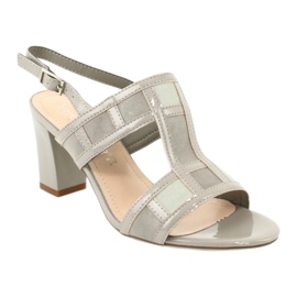 Sandálias no poste de Sergio Leone SK814 tornozelo cinza 1