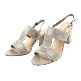 Sandálias no poste de Sergio Leone SK814 tornozelo cinza 3