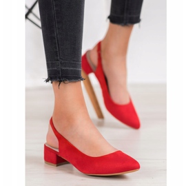 Goodin Bombas com calcanhar descoberto vermelho 1