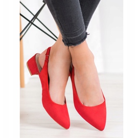 Goodin Bombas com calcanhar descoberto vermelho 2