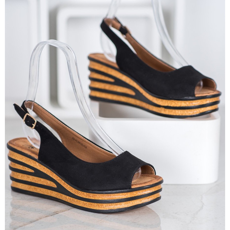 Goodin Sandálias de camurça leve preto 1