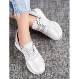 Tênis de couro Look VINCEZA cinza 2