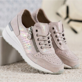 Tênis de couro com zíper VINCEZA castanho 2