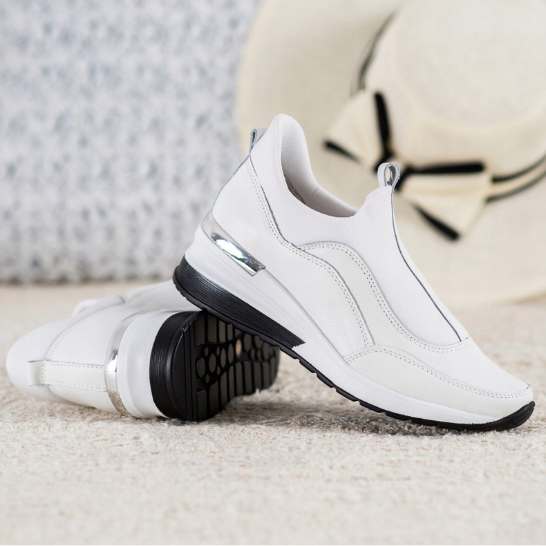 Sapatos de couro VINCEZA branco 1