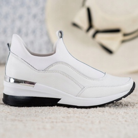 Sapatos de couro VINCEZA branco 2