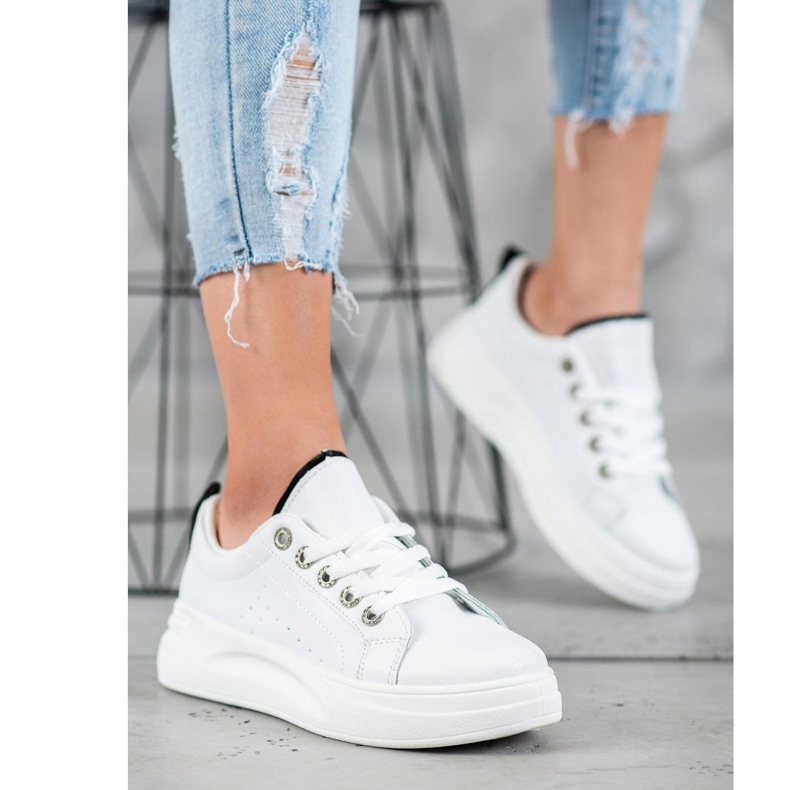 SHELOVET Tênis da moda na plataforma branco 1